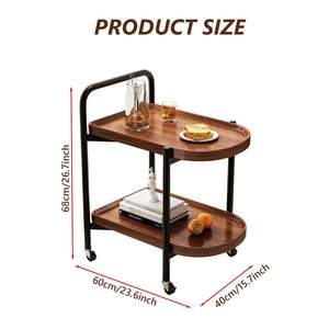 รถเข็นเก็บของ 2 ชั้น พร้อมโต๊ะข้างถอดได้ มีล้อ สำหรับห้องครัว ห้องน้ำ ห้องนั่งเล่น ห้องซักรีด - Product Image 6