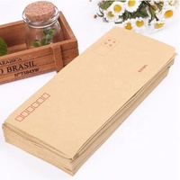 Nouveau design d'enveloppe en papier kraft brun vintage avec graine d'enveloppe kraft gommée