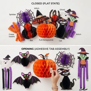 Decoraciones Colgantes de Papel de Panal para <span class=keywords><strong>Halloween</strong></span>, Adornos 3D de Piernas de Bruja para Techo de Fiesta, Decoración para el Hogar, Aula o Fondo Fotográfico - Product Image 4