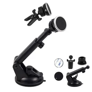 Auto Dash Board Voorruit Zuignap Gedraaid Lange Arm Telescopische Air Outlet Clip Telefoon Houder Universele Auto Telefoon Mount