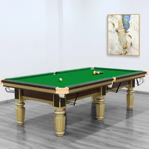 Mini table de billard et de billard chinois à 8 boules Vente en gros pas cher Bois massif Coussin en acier Lit en ardoise Pieds argentés