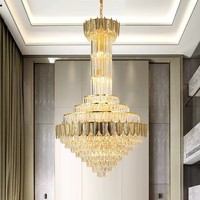 Lampu Plafon Kristal LED Mewah Gaya Desain Midcentury, Lampu Gantung Mewah untuk Gereja Muslim, Suspensi Kaca Murano