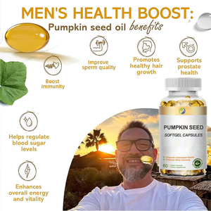 Ausreson <span class=keywords><strong>Pumpkin</strong></span> <span class=keywords><strong>Seed</strong></span> <span class=keywords><strong>Oil</strong></span> Softgels Cápsulas Suplemento Alimentar Óleo De Semente De Abóbora Softgels para cuidados capilares - Product Image 2