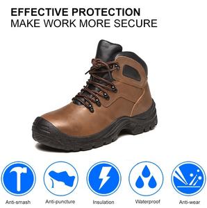 Chaussures de <span class=keywords><strong>sécurité</strong></span> personnalisées en cuir Crazy Horse à embout en acier <span class=keywords><strong>S3</strong></span> pour hommes et femmes, chaussures de travail - Product Image 2