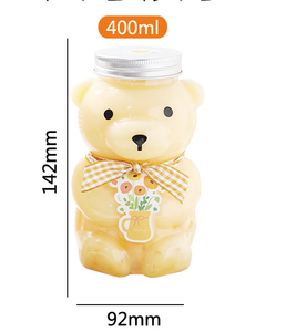 <span class=keywords><strong>450ml</strong></span> thấp moq dễ thương Pet nhựa Juicy container gấu hình chai cho nước trái cây cà phê nước giải khát mật ong - Product Image 2