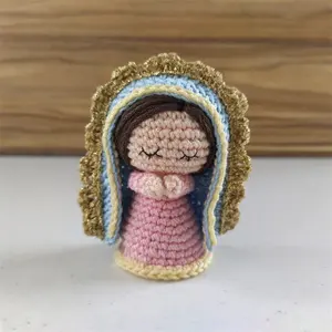 聖母マリアアミグルミかぎ針編みパターングアダルーペ人形かぎ針編みの聖母宗教的な装飾クリスマスの装飾