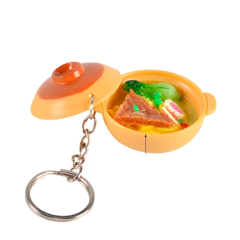 HY wangdun simulation miniature Chinese food play casserole model hanging decoration mini noodle key chain pend