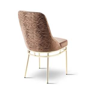 Silla de Comedor Moderna Marmaris Marrón, Asiento Tapizado, Patas de Acero Inoxidable, Muebles para el Hogar - Product Image 4