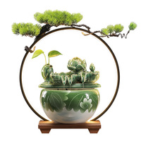 Fontaine d'eau suspendue de style chinois, fontaine à circulation d'eau, décoration de bureau pour attirer la prospérité, salon, bureau