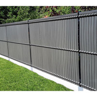 Anti-UV Vertical 3D 44/49mm Panneaux Occultes Kit Lattes Composite PVC Garden Privacy Screen Clôture Slat Kits pour 2.5m Metal Frame