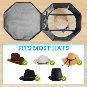 Cross-Border Amz Hot-Selling Foldable Fabric <b>Box</b> Cowboy <b>Hat</b> Storage Bag With Handle for Men & Women Clothing - Product Image 2