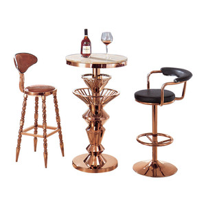 Muebles de club nocturno comercial, mesa de bar alto de acero inoxidable <span class=keywords><strong>con</strong></span> taburete, KTV, nuevo - Product Image 3