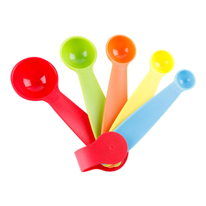 Ensemble de cuillère à mesurer en plastique de 5 pièces couleur gravé cuillère à mesurer - Product Image 1