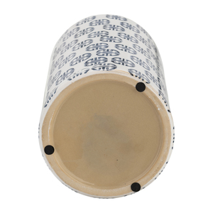Vaso Decorativo in Ceramica con Motivo Blu e Coperchio Dorato per Soggiorno, Camera da Letto e Sala da Pranzo - Product Image 6