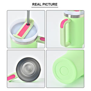 Gobelet isotherme en acier inoxydable à double paroi de 40 oz avec couvercle anti-fuite, isolation sous vide, poignée pour les fêtes - Product Image 2