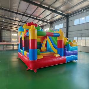 Casa de rebote <span class=keywords><strong>Lego</strong></span> inflable personalizada de Pvc de 13 pies por 13 pies con soplador deslizante, juego deportivo para patio trasero - Product Image 2