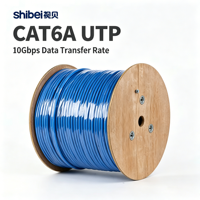 Cable Ethernet Shibei CAT6A UTP Sólido de Alta Velocidad 10Gbps, Cobre OFC, 4 Pares Sin Blindaje, Red POE LAN