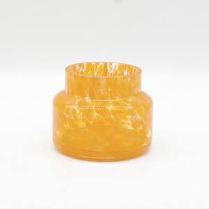 HONGYU Modern Style 200g Blue Yellow Confetti Scented <strong>Glass</strong> <strong>Candle</strong> <strong>Holder</strong> with Metal Stop Home Use Lanterns for Christmas - Product Image 5