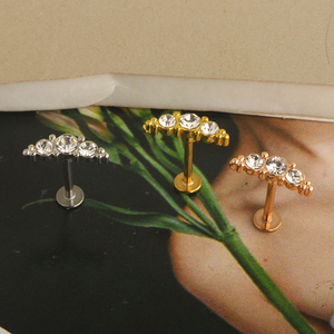 ต่างหูเจาะกระดูกอ่อน 16 กรัม, เครื่องประดับเจาะริมฝีปาก ต่างหูแบบ Tragus, เครื่องประดับเจาะกระดูกอ่อน, สแตนเลสเกรดผ่าตัด, สำหรับเจาะ <span class=keywords><strong>Forward</strong></span> <span class=keywords><strong>Helix</strong></span> - Product Image 2