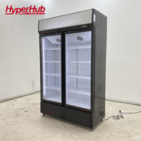 Réfrigérateur de présentation de boissons à refroidissement par ventilateur, avec serrure à clé, éclairage LED, logo personnalisé, couleur et ambiance lumineuse, refroidissement par air pour café et boutique