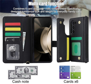 Étui de téléphone en cuir pour <span class=keywords><strong>Samsung</strong></span> Galaxy Z <span class=keywords><strong>Fold</strong></span> <span class=keywords><strong>3</strong></span> 4 5 Wallet With Strap Card Package PU Phone case for <span class=keywords><strong>samsung</strong></span> Galaxy Z Fold5 - Product Image 3