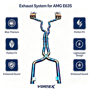 Sistema de escape completo Vortex Racing Burnt Blue Titanium para Benz AMG E63S 4.0TT V8, piezas de modificación de sonido. - Product Image 1
