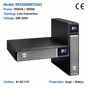 5PX 1000i 1000VA 1000W 2U Onduleur (UPS) Rack/Tower à Facteur de Puissance Unifié VA=W, Onde Sinusoïdale, Alimentation Réseau, Groupes de Prises Mesurées - Product Image 5