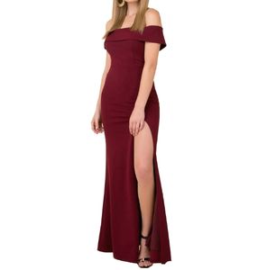 Vestidos de noche para mujer Sexy fuera del hombro Tops Pierna larga dividida Falda de cola de pez Vestido formal verde Vestido de fiesta - Product Image 5