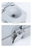 Toilettes de camping portables étanches toutes saisons 20L avec système de chasse d'eau, toilettes mobiles en plastique pour caravane, camping-car, voyage, approvisionnement OEM B2B