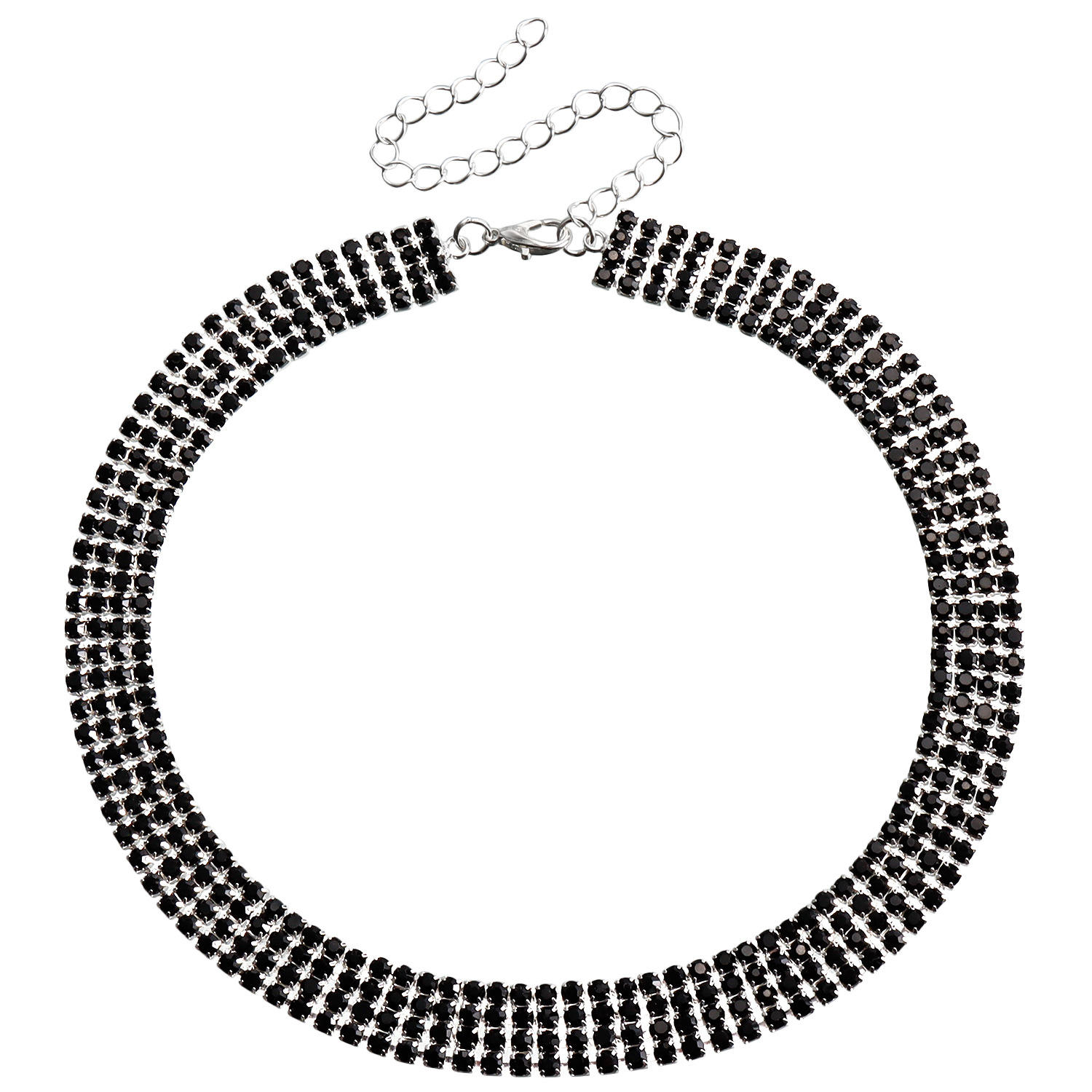 ZW260เงินสีดำเพชร4แถว