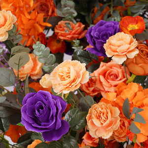 Corne de mariage porte arc <span class=keywords><strong>cadre</strong></span> décor Orange violet série fleur rangée Arrangement événement fête fenêtre affichage accessoires A8613 - Product Image 4