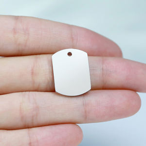 Benutzer definierte gravierte Logo DIY Edelstahl Halskette Anhänger personal isierte quadratische Form leere Hund Name ID Halskette für Hund Haustier - Product Image 4