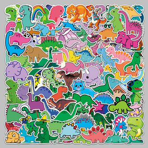 100 pièces usine directe pas cher décoratif amusant petit dinosaure autocollant moto guitare bouteille d'eau bureau garde-robe autocollant - Product Image 5
