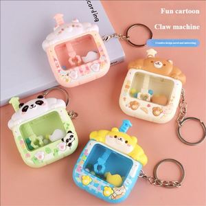 Cute Cartoon Claw Machine Keychains Mini Interactive Toy <b>Key</b> <b>Rings</b> Bag Charms Creative Fun Accessories for Kids Adults Gifts - Product Image 1