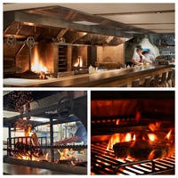 Grill argentin réglable en hauteur, Parrilla Santa Maria Gaucho Asado, équipement de barbecue au charbon de bois pour comptoir, pour restaurant traditionnel