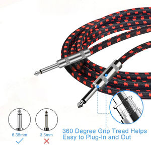 Cable de audio estéreo con conector de 1/4 <span class=keywords><strong>pulgadas</strong></span> personalizado a Cable de instrumento recto de 6,35mm - Product Image 4