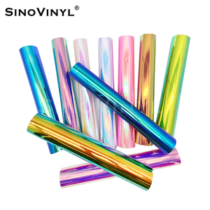 SINOVINYL venta al por mayor de fábrica de CORTE DE VINILO pegatina cromo Arco Iris holográfico láser DIY artesanía autoadhesivo rollo de vinilo - Product Image 1