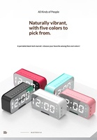 Enceinte Bluetooth rose avec affichage LED de l'heure, charge USB-C, lecteur audio sans fil portable pour téléphone mobile