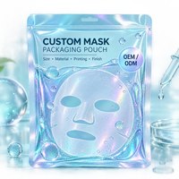 Masque facial de petite taille, masque pour les yeux, masque en feuille format voyage, pochette à bec verseur, emballage cosmétique durable refermable, pochette résistante à l'humidité