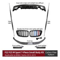Kit carrosserie modifié pour BMW Série 2 F22 F23 M Sport 2014-2019 : Lame de pare-chocs avant, Grille, Jupes latérales, Lame de diffuseur arrière