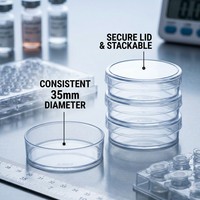 Boîtes de Pétri en plastique 35mm 60mm 100mm, coupelles de culture en PS pour laboratoire de microbiologie