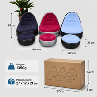 Canapé gonflable floqué personnalisé avec logo, fauteuil gonflable portable avec ottoman pour salon et camping en extérieur