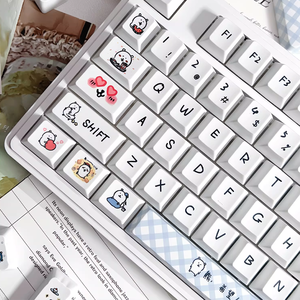 Teclas mecánicas Aflion personalizadas PDA MOA Cherry Profile con diseño de gato y oso, sublimación PBT, 143 teclas - Product Image 6