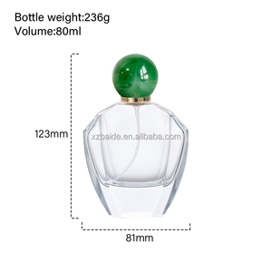 Botella de Perfume Verde Personalizada para Mujer, 80 ml, Botella de Vidrio Transparente Vacía con Tapa de Resina de Color, Grabado, Ecológica - Product Image 6