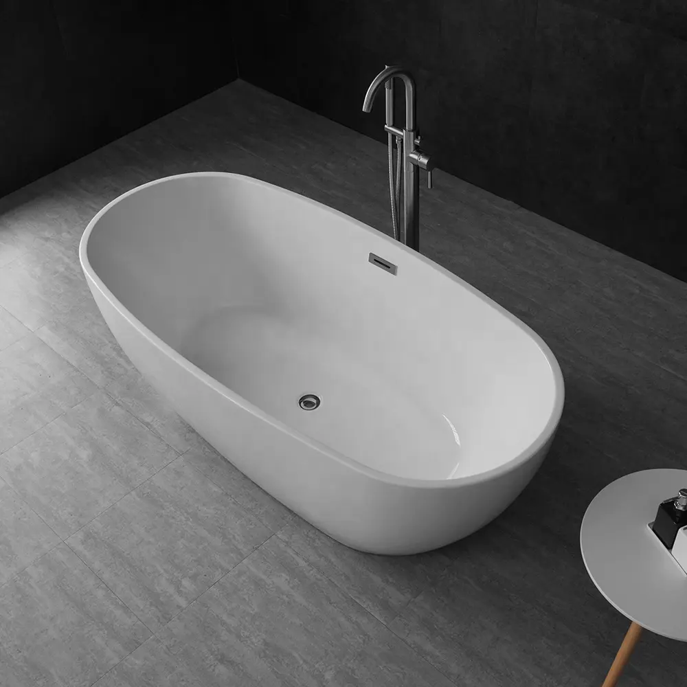 Baignoire autoportante ovale en acrylique Ellipse écologique de haute qualité pour salle de bain