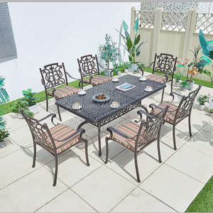 Coswall — <span class=keywords><strong>ensemble</strong></span> <span class=keywords><strong>de</strong></span> salle à manger pour 8 places, chaise à manger et <span class=keywords><strong>table</strong></span>, meubles <span class=keywords><strong>de</strong></span> <span class=keywords><strong>jardin</strong></span>, en aluminium moulé - Product Image 5
