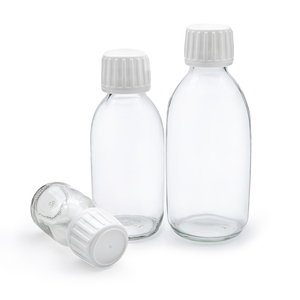 Flacons en verre transparent de qualité médicale pour liquides buvables, enzymes, antibiotiques, à goulot étroit, type divisé, pour réactifs chimiques - Product Image 1