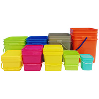 Vente en gros 5L 8L 10L 18L 20 L seau en PP de qualité alimentaire avec logo personnalisé seaux carrés avec couvercles recyclables barils de stockage des aliments
