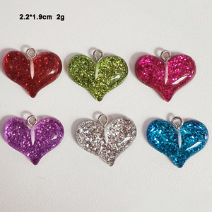 Colgantes de resina con forma de corazón brillante para la creación de joyas DIY: pendientes, collares, pulseras, accesorios para llaveros hechos a mano - Product Image 6