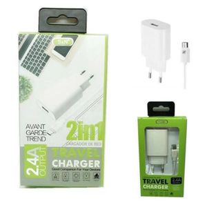 Chargeur de voyage V8 10W 2.1A, adaptateur mural USB double port avec protection contre la surcharge pour téléphone portable - Product Image 1